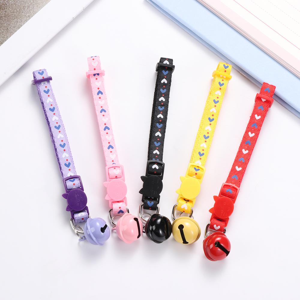 Buckle Bell Pendant Pet Supplies Love Heart Kitten Necklace Cat Collars Dog Collar