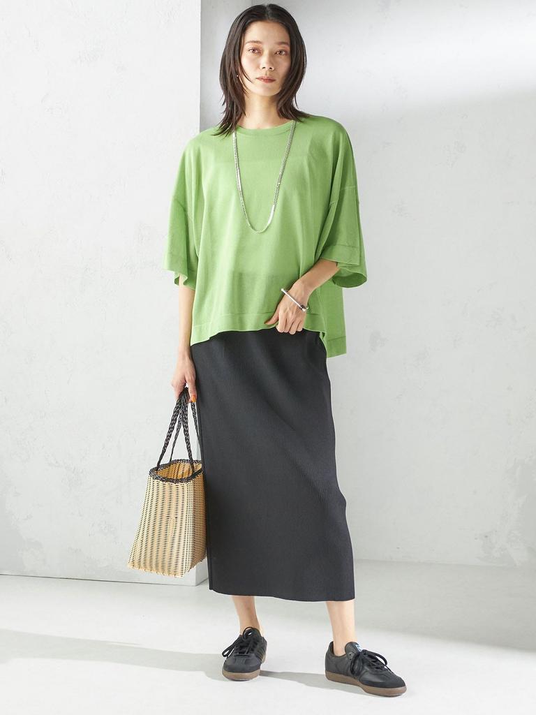 SHIPS for women 18G Filmy Cotton Wide POV 316320487 Green2 One Size S/S