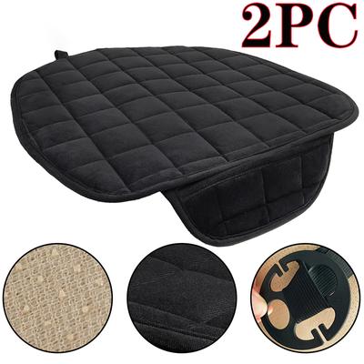 2X Universal Car Front Row Seat Cover Pad Plush Lattice Protector Cushions Mat