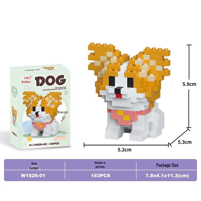 Lele Brothers Puppy Building Blocks Model - Children s Educational Toy Puzzle Gift