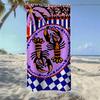 Lobster & Seahorse Retro Marine Beach Towel,Soft Quick-Drying, Perfect For Portable Outdoor Travel, Camping And Summer Beach