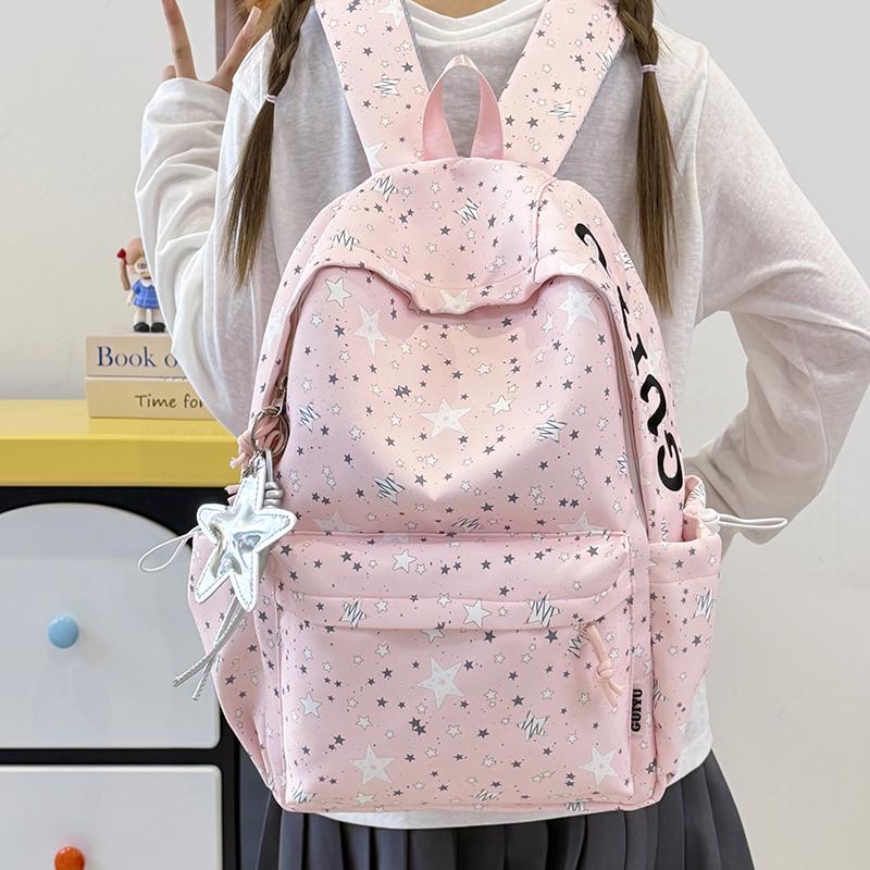 Student Schoolbag Female Star Printed Backpack
