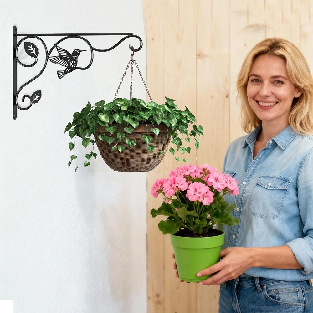 12 Inch Metal Wall Plant Hooks Sturdy Feeding Bird Rack Flower Pot Bracket Home Decor