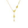 Vietnamese Sand Gold Bracelet & Crushed Ice Gourd Tassel Necklace Set - Ethnic Style Women's High-End Imitation Gold Jewelry