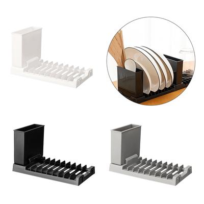Sturdy Dish Drying Rack Countertop Organizers Kitchen Supplies with Utensil Holder Cup Stand and Spout for Household