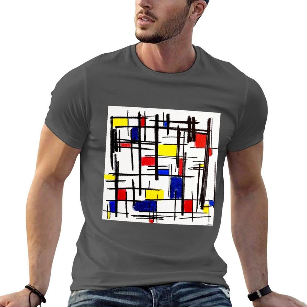 Mondrian Minimalist De Stijl Modern Art epitomegirl TShirt Work Wear Simple Tee Shirt