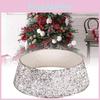 Elegant Silver White Sequin Christmas Tree Skirt Stunning Holiday Decoration Accessory