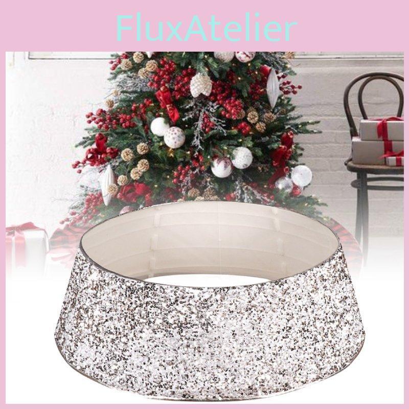 Elegant Silver White Sequin Christmas Tree Skirt Stunning Holiday Decoration Accessory