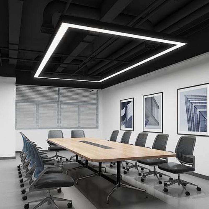 LED Square Tube Pendant Light for Office, Supermarket, Barber Shop
