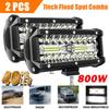 2Pcs 7'' Led Work Light Bar 800W Spot Flood Beams Combo For Car Tractor Boat Offroad Truck Suv Atv Car Repairing Lights