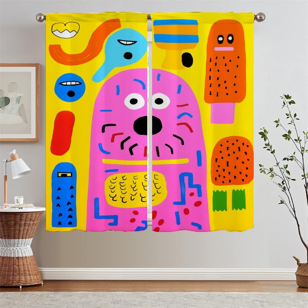 

Illustration Innocent Art Tulle in Kitchen Curtains Elegant Room Curtains on Offer Free Shipping Partition Home and Decoration W50xH70cmx2pcs-CL