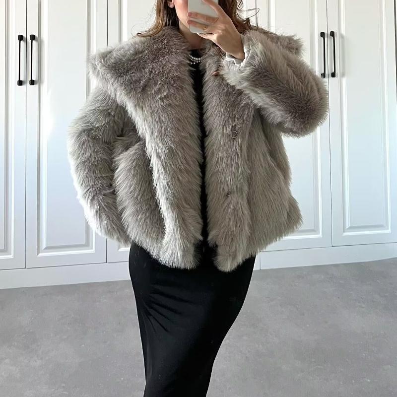 Autumn New Women's Clothing Faux Fur Short Top Women's Coat Spring Women's Jacket Top