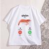 Shrim Is Calling Meme TShirt Funny Misspelled Shrimp Calling Joke T Shirt for Unisex Women Humor Short Sleeve Male Tops Clothes