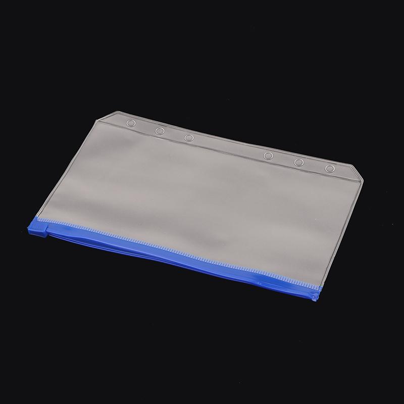 6Pcs A6 Waterproof Pvc Cash Budget Envelopes Zipper Binder Pouches 6-Hole Binder Pockets For Notebook Planner Journey Binders