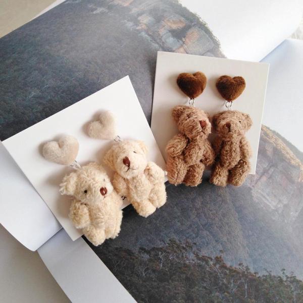Lindo Y Divertido Oso Oso Colgando Pendientes Románticos Oso Lindo Y Divertido Oso Oso Colgando Pendientes Románticos Oso