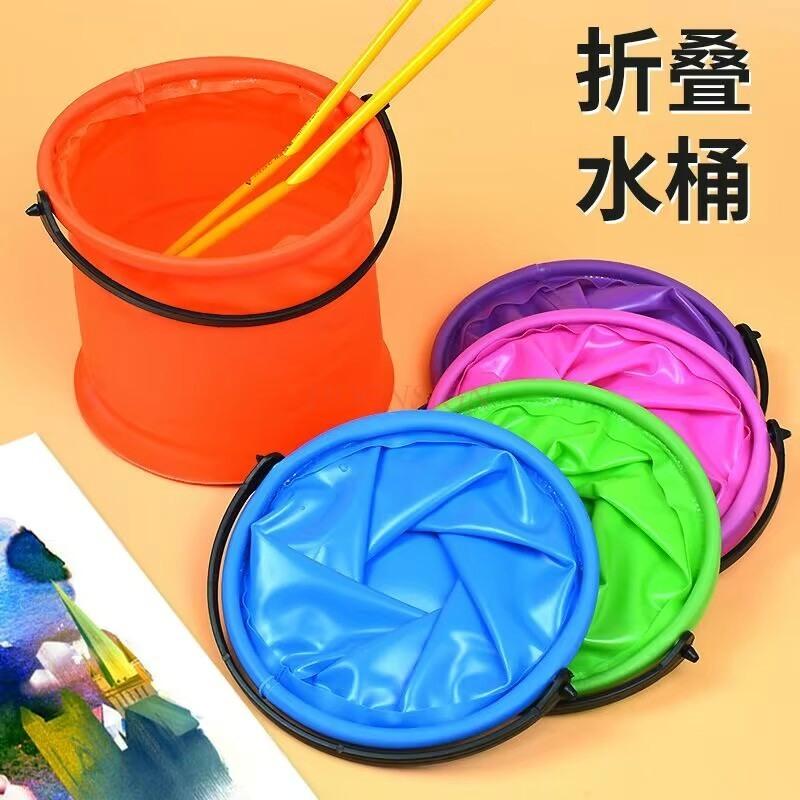 1Pcs Fish Bucket Live Fish Bucket Fish Bucket You Carry A Children'S Water Bucket Fold A Circular Small Fish Plastic Bucket