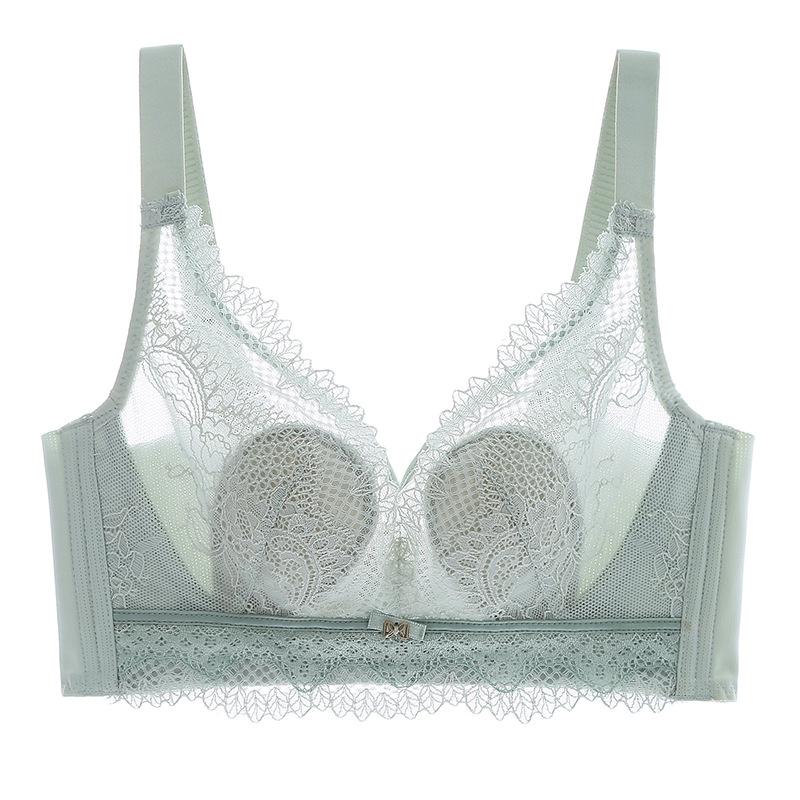 

Бюстгальтер во французском стиле для женщин, сексуальное кружевное белье, тонкий антипровисающий бюстгальтер для женщин 40/90C зелёный