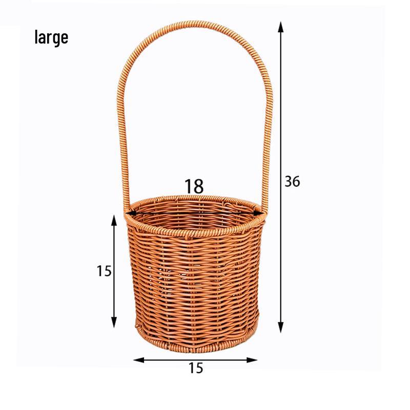 Handmade Rattan-Style Woven Flower Basket for DIY Arrangements and Party Favors