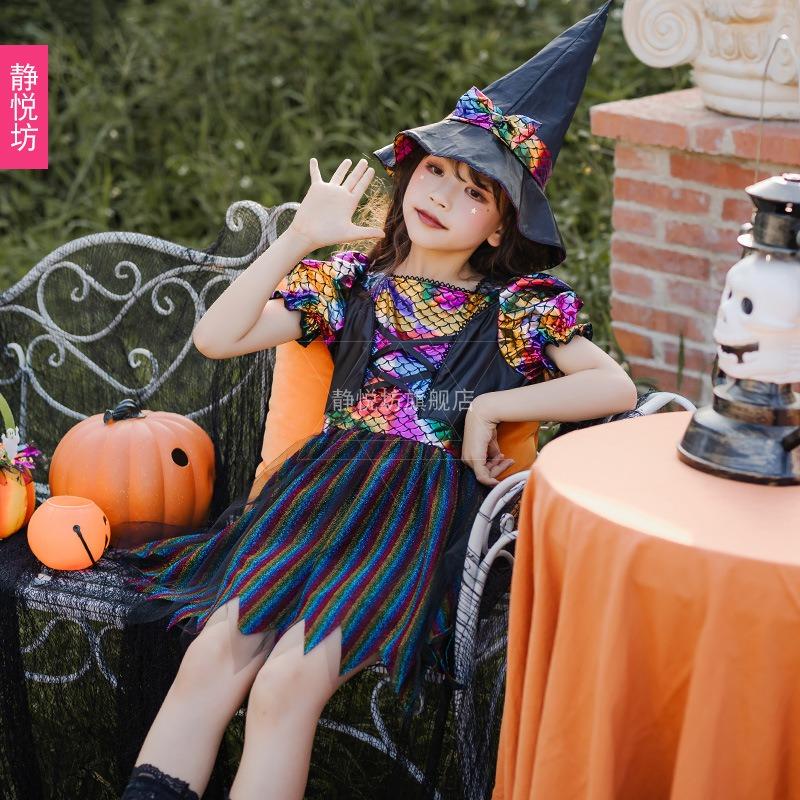 Halloween Children's Costumes Girls Witch Kindergarten Costumes Witch Costumes Wizard Elf Performance Costumes