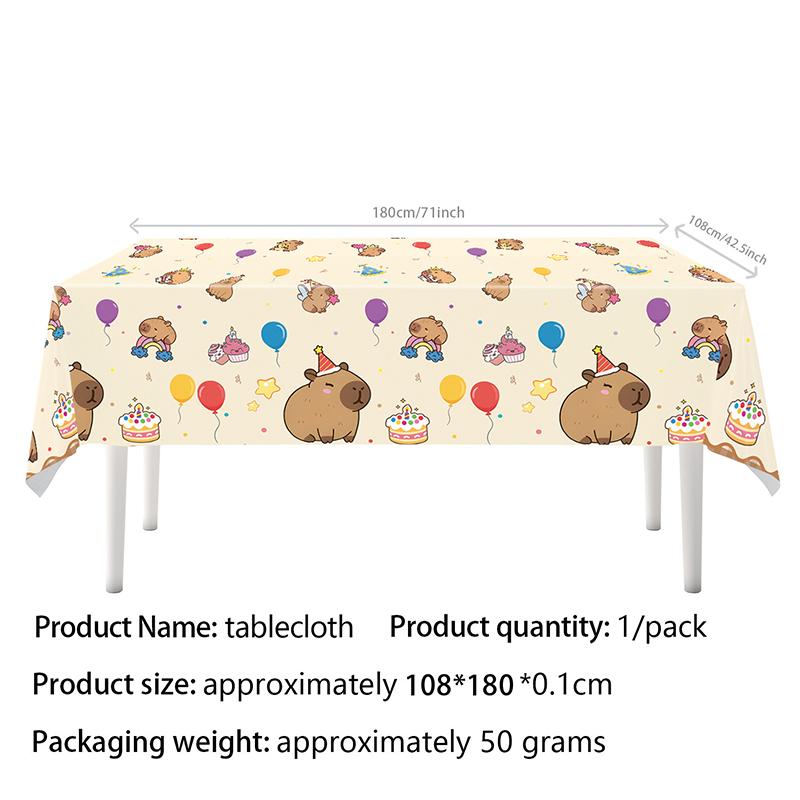 Cartoon Capybara Birthday Decorations Disposable Tableware Plates Cups Party Supplies Baby Shower Cute Capibara Tableware Set