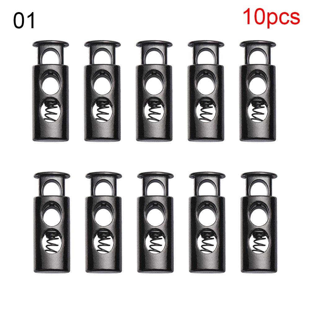 10 pcs Double Hole Metal Stopper Apparel Sewing Accessories Metal Clamp Stopper Cord Lock Toggle Shoelace Sportswear Accessories