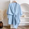 Solid Color Slit Shawl Women's Versatile Fashion Autumn and Winter Warm Decoration Atmosphere, External Cardigan