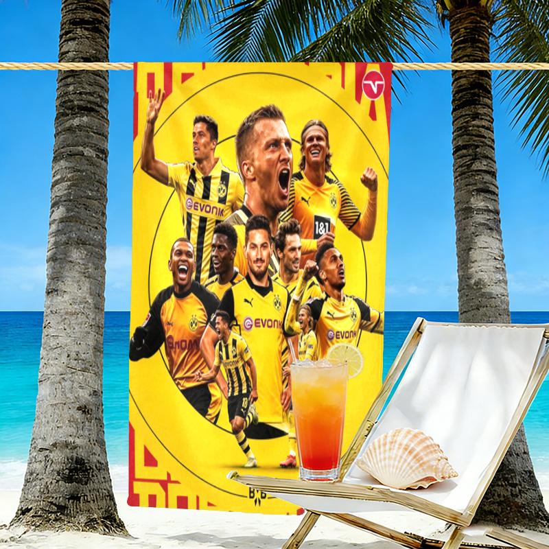 Borussia DortmundBVB Print Beach Towel Design, Soft, Lightweight. for Home Bathroom, Spa, Pool, Yoga, Surfing, Camping, Gift for Family, Friend
