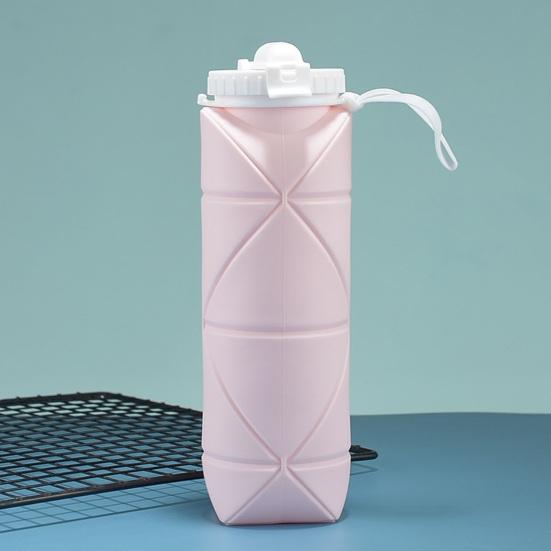 Collapsible Water Bottle Reusable Leak-Proof Silicone Water Cup 600ml Large Capacity Straw Cup Portable Outdoor Sports Kettle