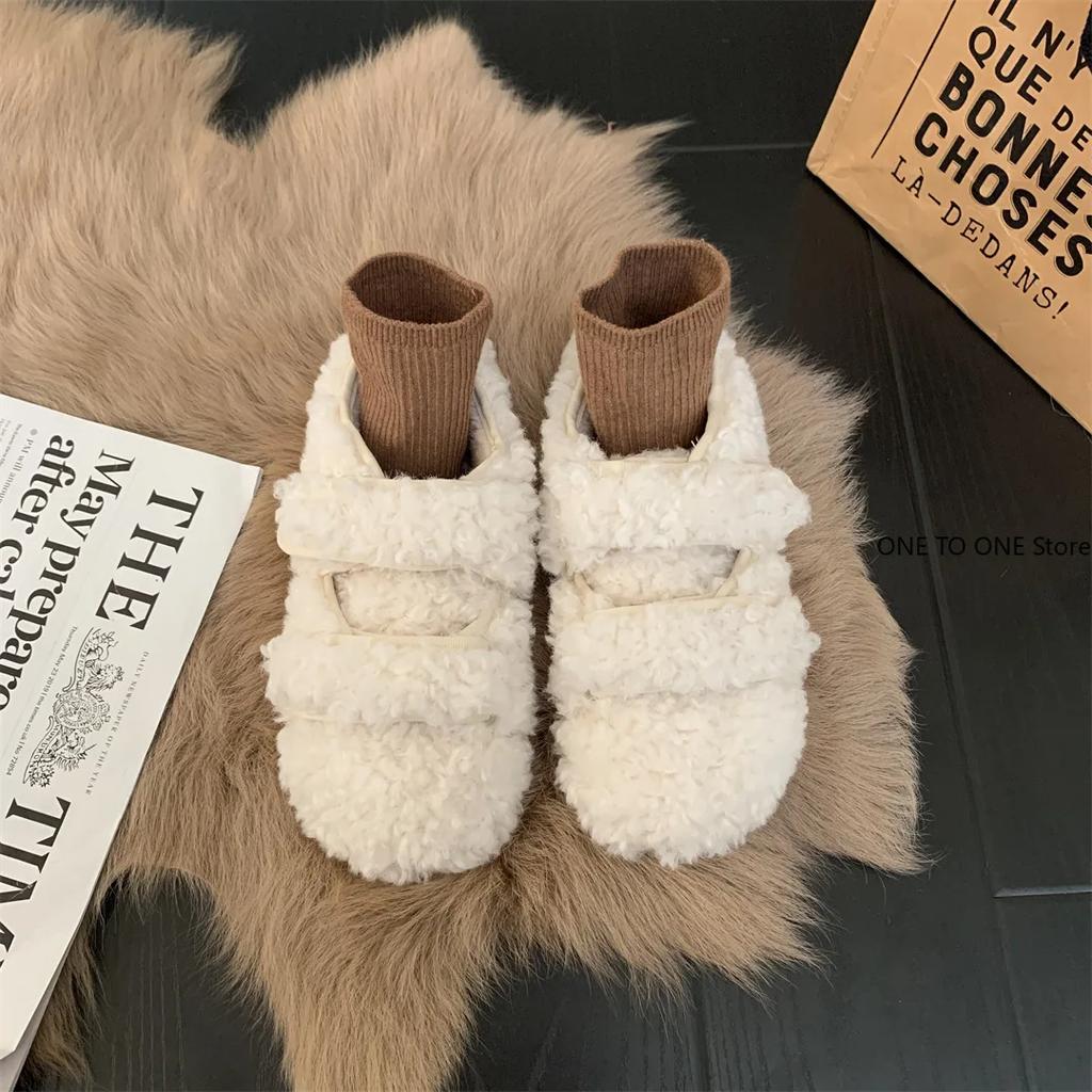 Fashion Women Shoes Autumn Loafers Fur Modis Round Toe Female Footwear Soft Casual Sneaker Fall Comfortable New 2025 Dress Moccasin Lace