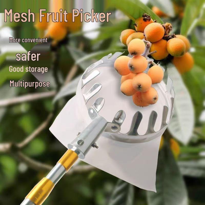 Multifunctional Stainless Steel Fruit Picker for High Altitude and Seasonal Use.