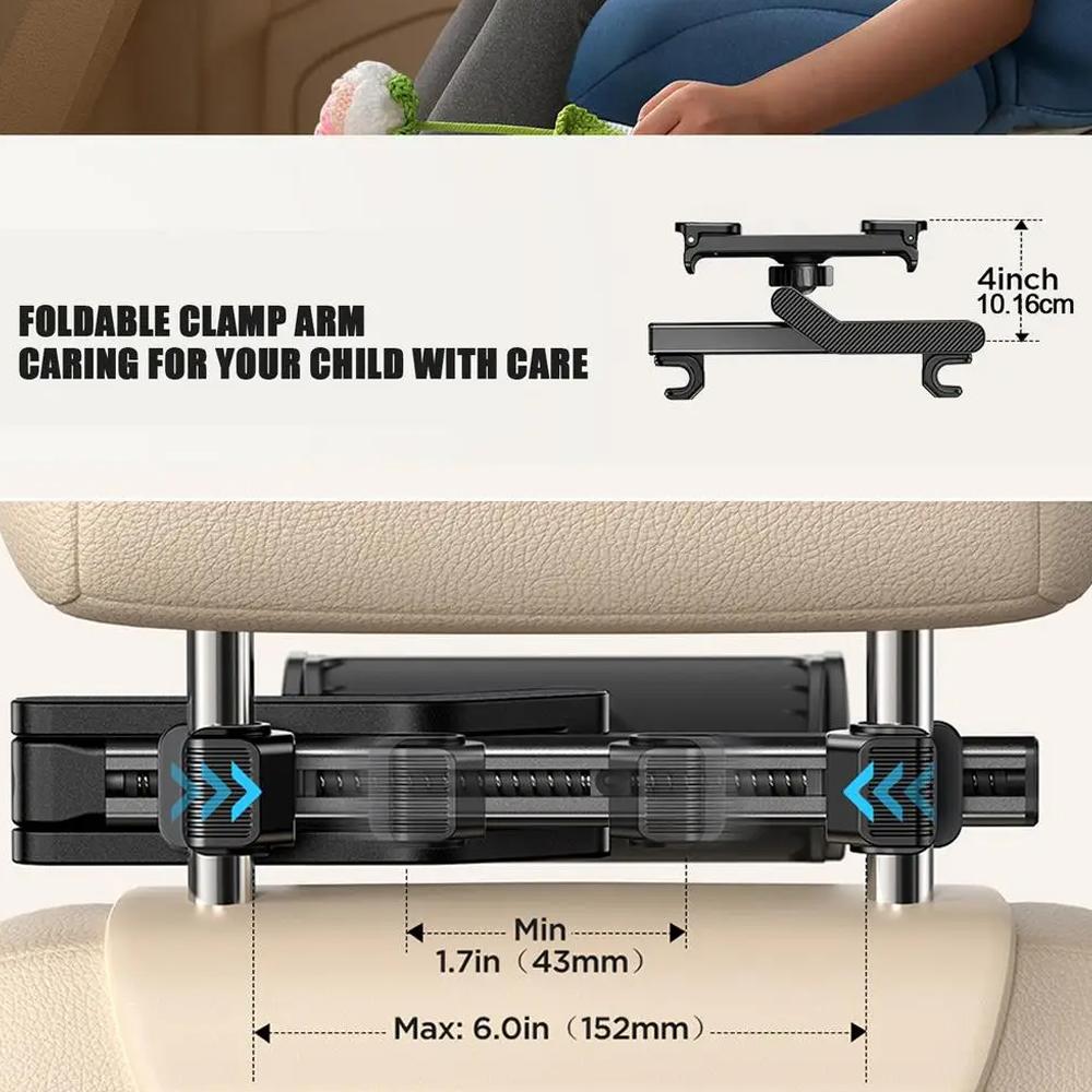 Telescopic Car Rear Pillow Phone Holder Tablet Car Stand Seat Rear Headrest Mounting Bracket for Phone Tablet 4.7-12.9 inch