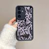 Custodia Moda Stampata con Farfalle Nere + Cordino Nero Guscio Flessibile Morbido in Silicone TPU Copertura Posteriore Completa per IPhone Samsung Xiaomi Redmi