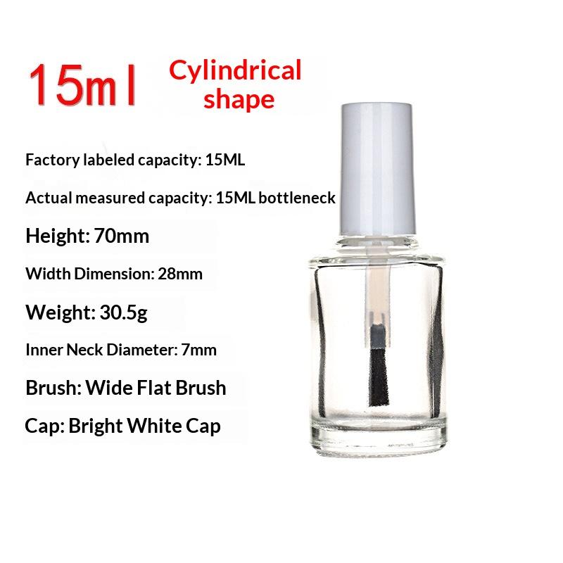 NEW 5/10/12/15ML Empty Clear Glass Nail Polish Bottles With Brush Cap Refillable Containers For Nail Art Lip Golss Liquid Sample