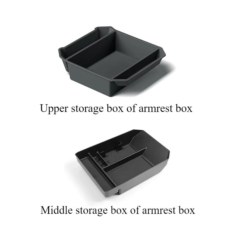 Armrest Box Storage Box for Tesla Cybertruck ABS Central Armrest Middle Storage Organizer Tray Accessories for Cyber Pickup 2024
