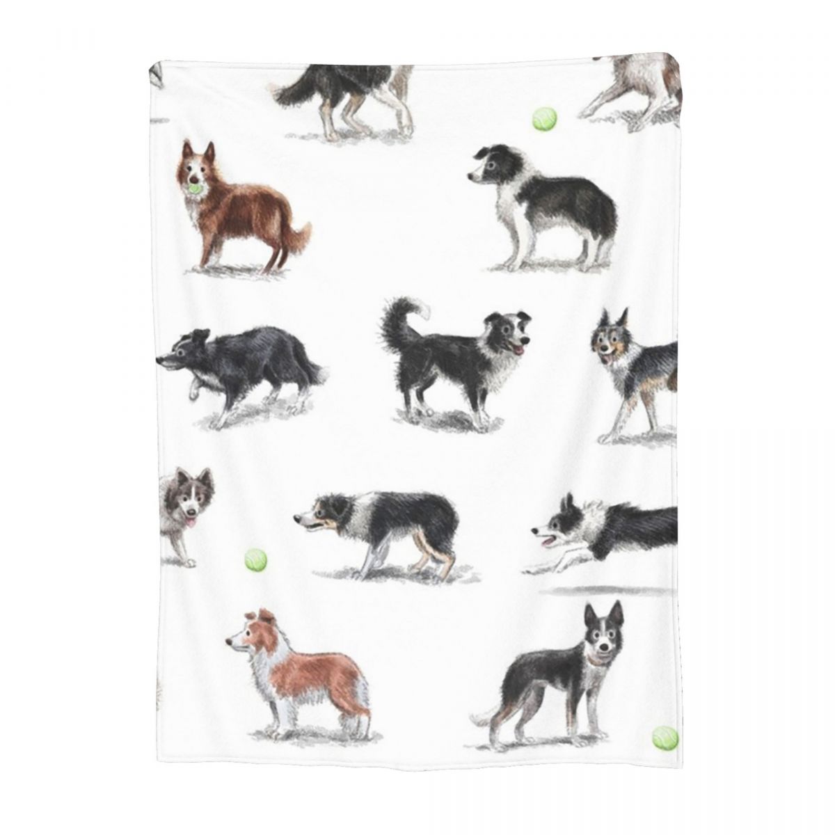 

Border Collie Dog Cute Pattern Blanket Soft Warm Flannel Throw Blanket Cover for Bed Living room Picnic Travel Home Couch 80x120cm
