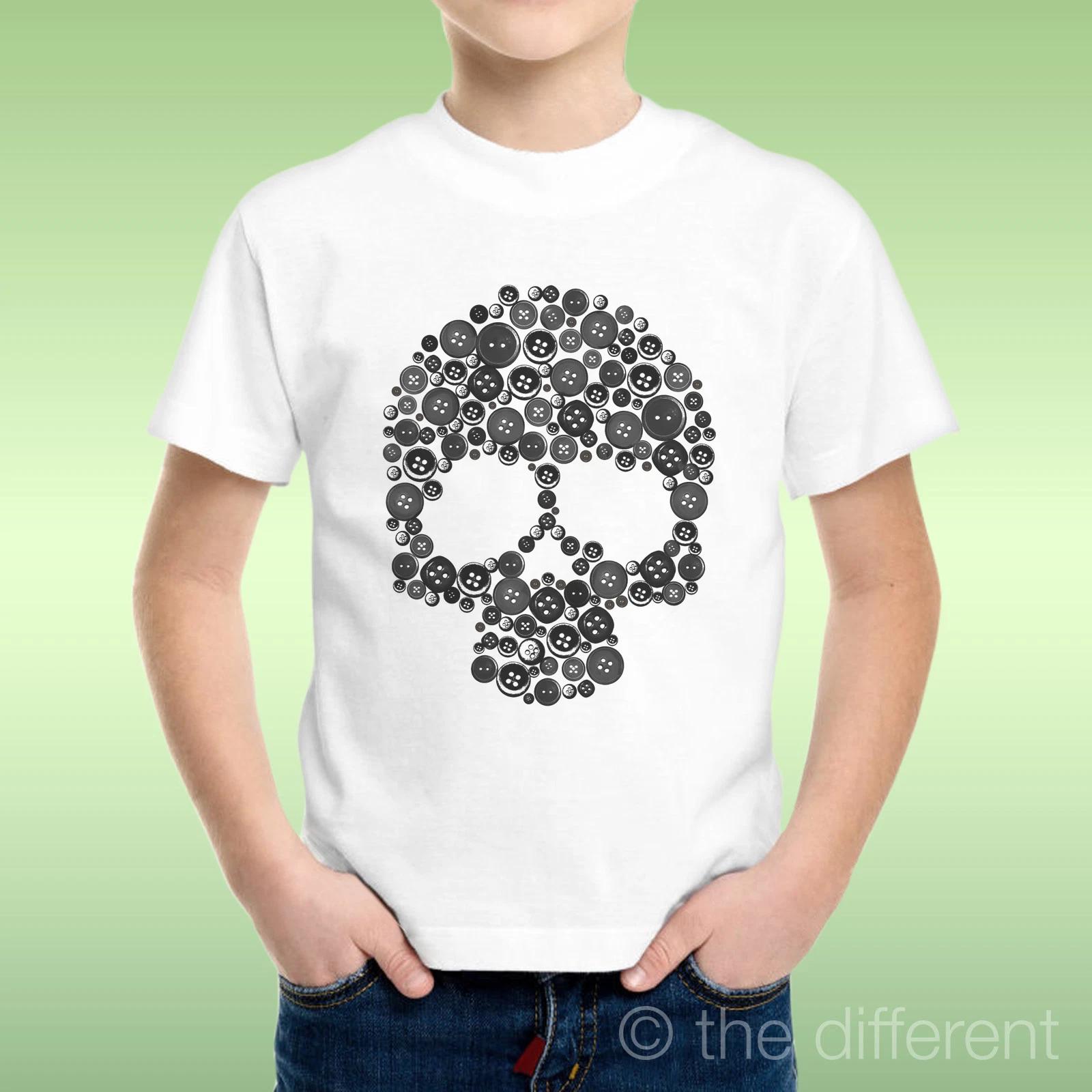 Children Boy kids boys kids boys kids boys kids boys kids boys T-shirt Skull Button Gift Idea 140