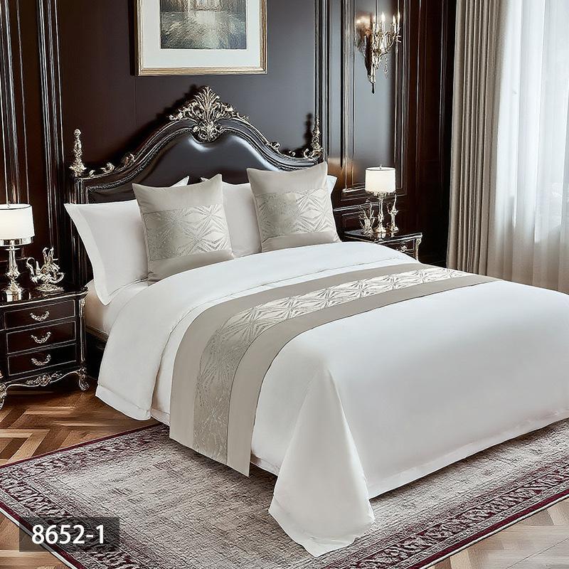 Fashionable and Minimalist Bedspread Hotel and Guesthouse Bedding Patchwork Bed Cover Decorative Strip High-count High-density Light Luxury Bed Skirt