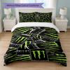 Set Copripiumino Monster Energy Stampa 3 Pezzi 1 Copripiumino e 2 Federe Biancheria da Letto Morbida per Camera da Letto Domestica