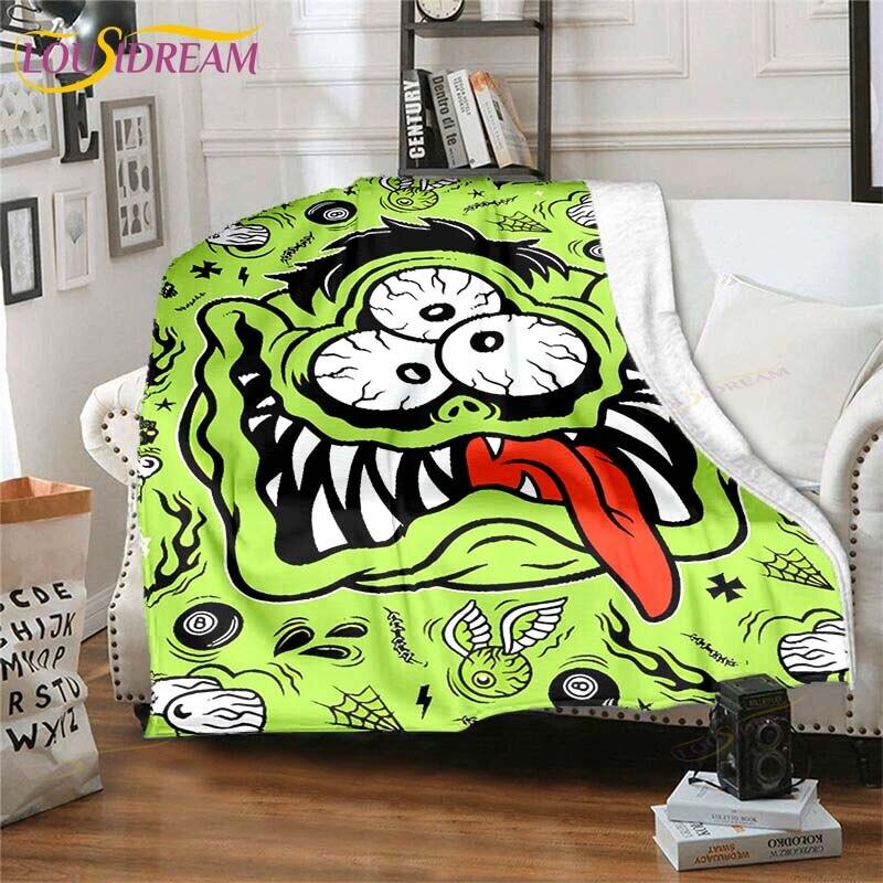 Rat Fink Blanket Throw Blanket Couch Quilt Cover Travel Bedding Throw Blanket Flannel Blanket Bedspread Blankets for Beds