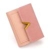 European & American Retro Women's V-Shaped Trifold Wallet with Card Holder, ID Window, Coin Purse, and Money Clip.