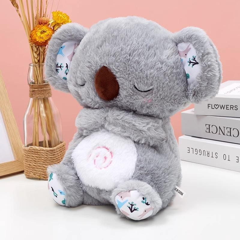 Breathing Koala With Light Sound Baby Sleep And Playmate Koala Musical Stuffed Plush Toy Newborn Sensory Comfortable Baby Gifts
