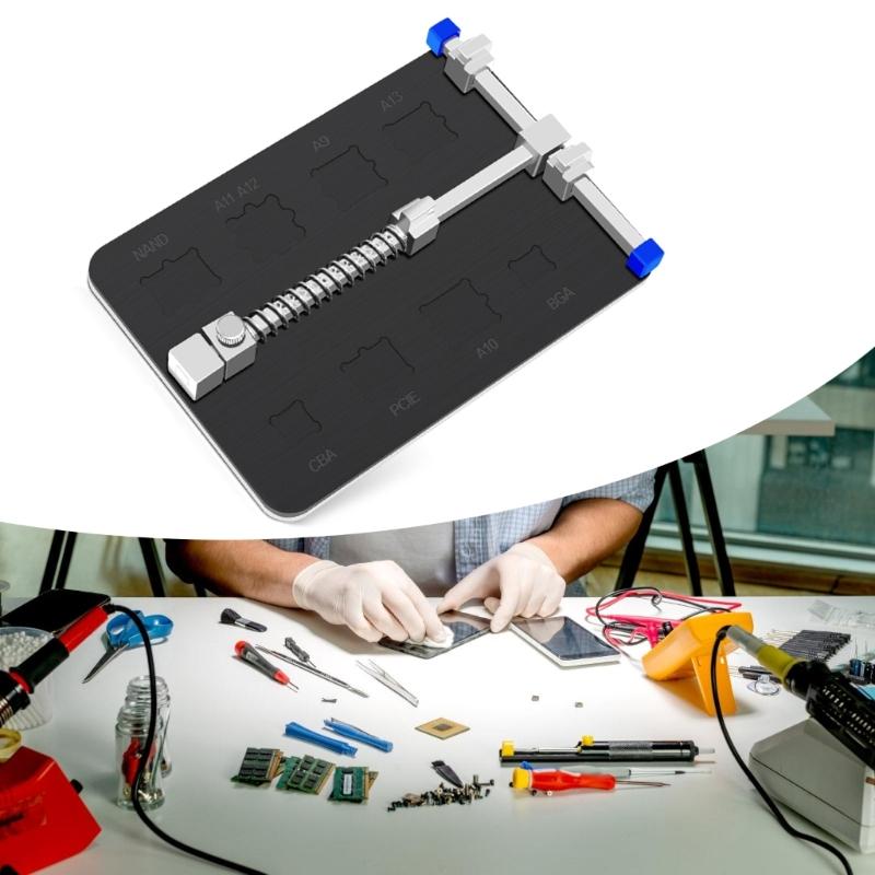 Synthetic Stone and Metal Mobile Repair Clamp PCB Maintenance Support Platform With Integrated Chip Slot for Technicians