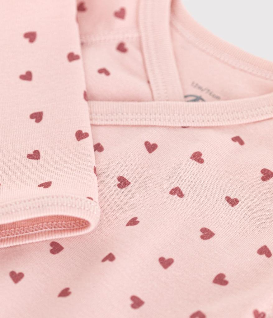 Long sleeve matching body A0B9I Light 1 month 54cm [Petit Bateau] pink/pink