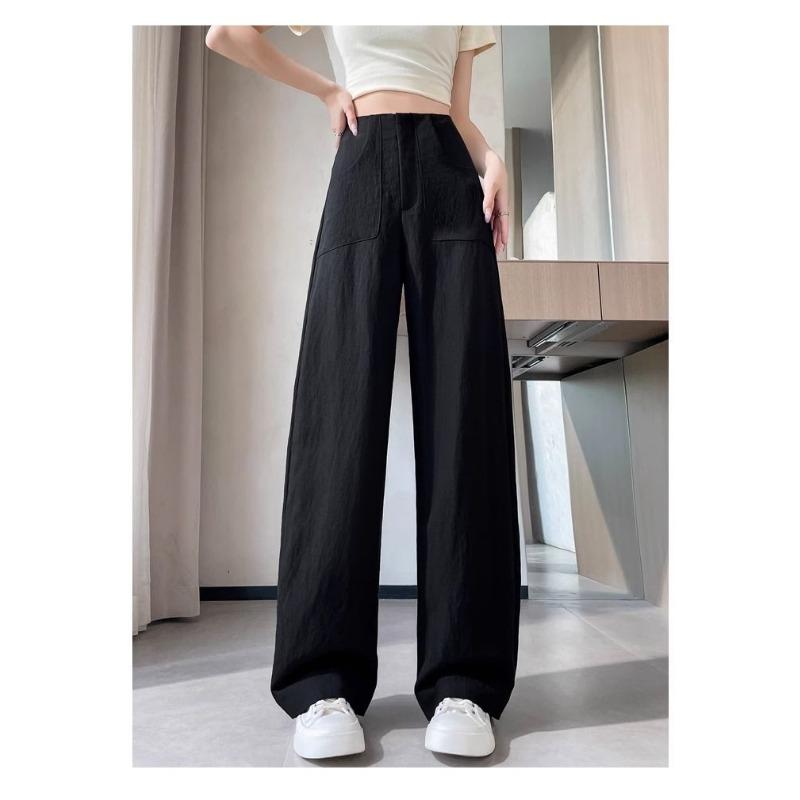 Wide-leg Pants for Women in Summer Thin High-waisted Pear-shaped Body Narrow Straight Loose Casual