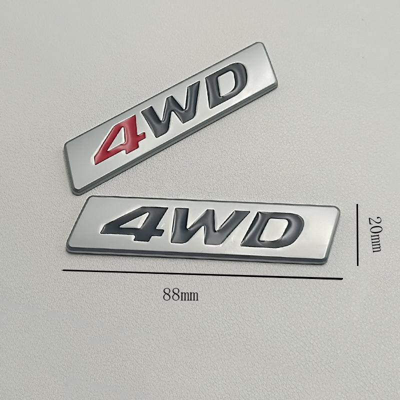 3D Metal Logo 4WD Emblem Car Fender Size Badge Car Trunk Decals 4WD Sticker Accessories car sticker emblem
