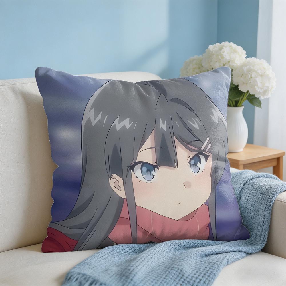 Mai SakurajimaS Anime Prints Cushion Cover Square Pillow Bedroom Sofa Leisure Comfort Living Room Home Decoration X
