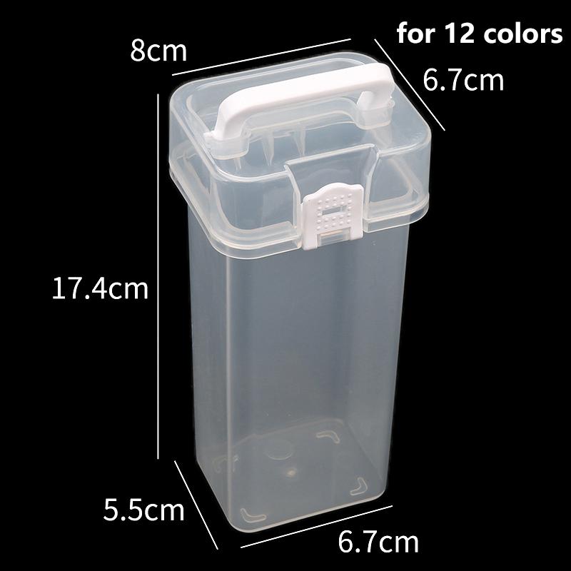 

12/24/36/48/60/80 Ячеек Коробка для хранения маркеров Портативный пенал для акварельных карандашей для рисования Для живописи Пластиковая коробка-органайзер для канцелярских товаров