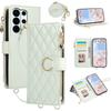 Crossbody Wrist Strap Leather Wallet Phone Case for Samsung S25 Edge S26 Ultra S24 S23 S22 S21 Plus Note 20 Flip Stand Cover