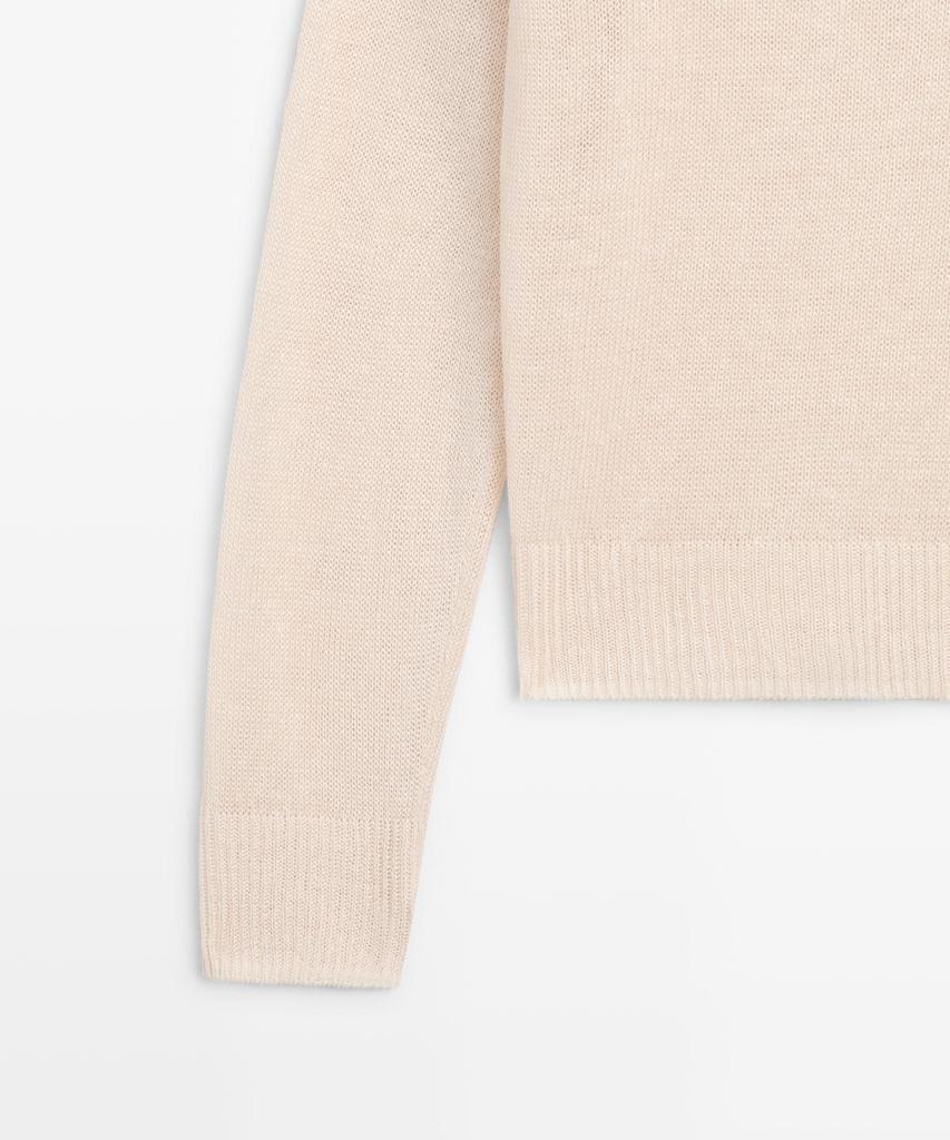 Masimodutti Thin Linen Polo Neck Sweater