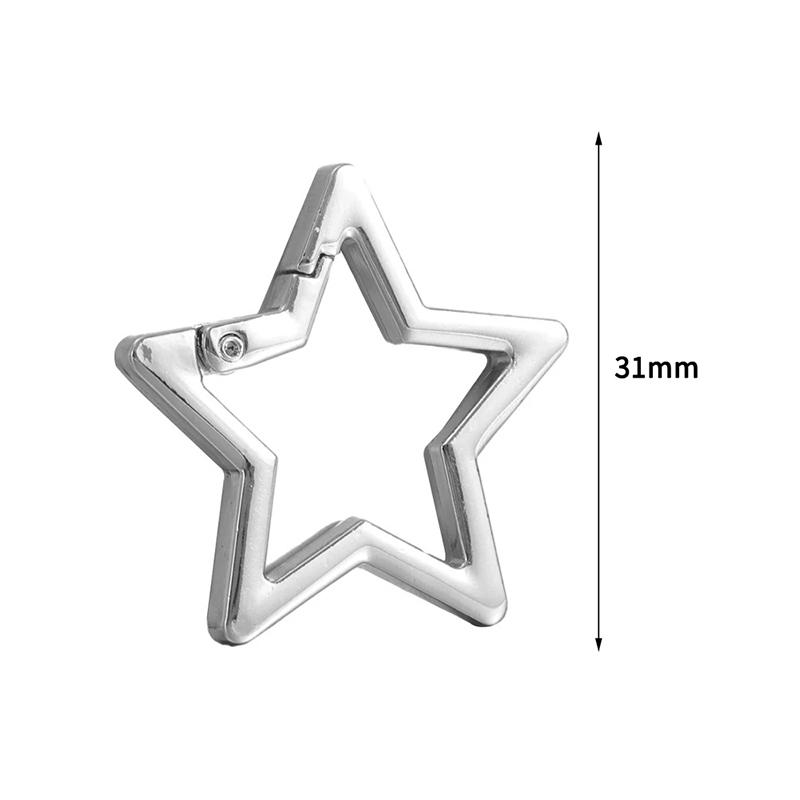 

Полый карабин в форме звезды с пружинной застежкой, металлический, для ключей, клипса для сумки, крючок, пряжка-соединитель для собачьей цепочки, аксессуары для изготовления бижутерии своими руками